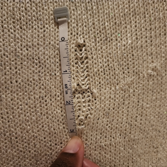 FLAWED Michael Michael Kors High Neck Tank Sequin Ivory Sweater Sz XL NWT - Picture 4 of 10